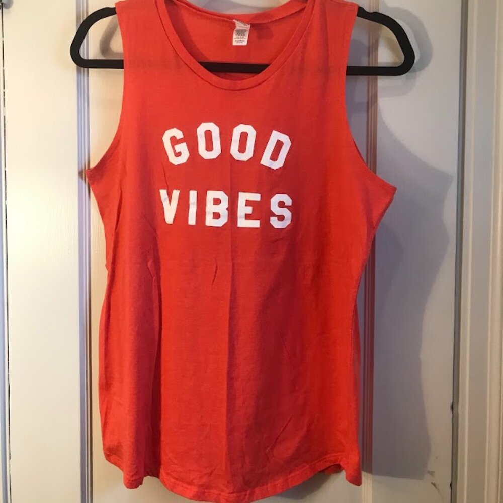XL Red "Good Vibes" Tank made in the USA